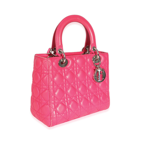 Christian Dior Pink Cannage Lambskin Medium Lady Dior - Picture 3 of 8